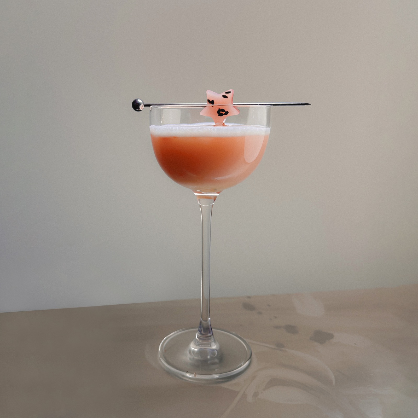Premium dragonfruit cocktail with handmade candy garnish, luxury event catering by GEL NYC